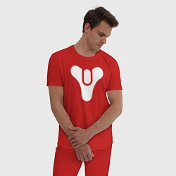 Пижама хлопковая мужская Destiny Symbol, цвет: красный — фото 2