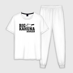 Пижама хлопковая мужская Big Kahuna Burger, цвет: белый