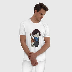 Пижама хлопковая мужская Baby Sherlock, цвет: белый — фото 2