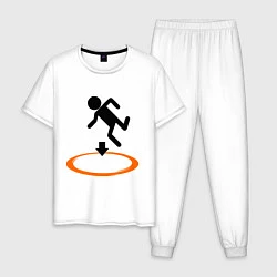 Пижама хлопковая мужская Portal (Портал), цвет: белый