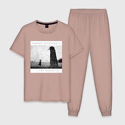 Пижама хлопковая мужская Asking Alexandria, цвет: пыльно-розовый