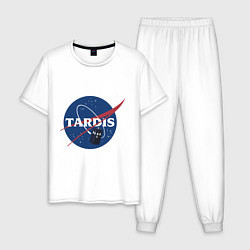 Пижама хлопковая мужская Tardis NASA, цвет: белый