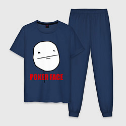 Пижама хлопковая мужская Poker Face, цвет: тёмно-синий