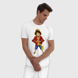 Пижама хлопковая мужская Ван-Пис, цвет: белый — фото 2