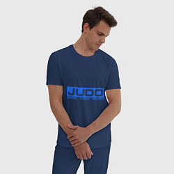 Пижама хлопковая мужская Judo: More than sport, цвет: тёмно-синий — фото 2
