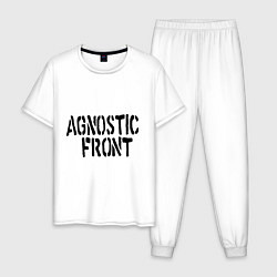 Пижама хлопковая мужская Agnostic front, цвет: белый