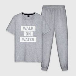 Пижама хлопковая мужская 30 STM: Walk on water, цвет: меланж