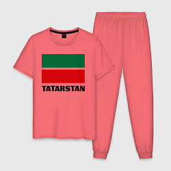 Пижама хлопковая мужская Флаг Татарстана, цвет: коралловый