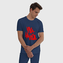 Пижама хлопковая мужская Viva La Vida, цвет: тёмно-синий — фото 2