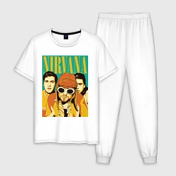Пижама хлопковая мужская Nirvana, цвет: белый