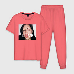 Пижама хлопковая мужская Sasha Grey LOVE, цвет: коралловый