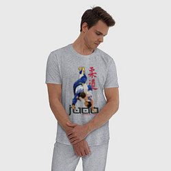 Пижама хлопковая мужская Дзюдо: национальная команда, цвет: меланж — фото 2