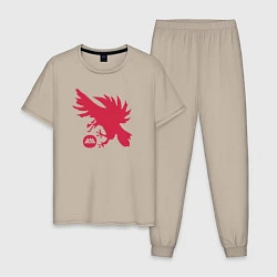Пижама хлопковая мужская Warlock Eagle, цвет: миндальный
