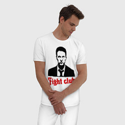Пижама хлопковая мужская Fight Club: Edward Norton, цвет: белый — фото 2
