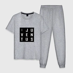 Пижама хлопковая мужская Juventus FC: Black Collection, цвет: меланж