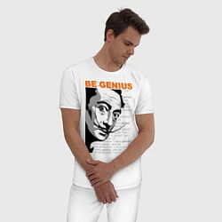 Пижама хлопковая мужская Dali: Be Genius, цвет: белый — фото 2