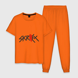 Пижама хлопковая мужская Skrillex цвета оранжевый — фото 1