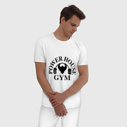 Пижама хлопковая мужская Power House Gym, цвет: белый — фото 2