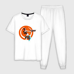 Пижама хлопковая мужская Quake champions, цвет: белый