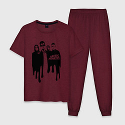 Пижама хлопковая мужская Arctic Monkeys цвета меланж-бордовый — фото 1