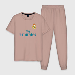 Пижама хлопковая мужская Real Madrid: Ronaldo 07 цвета пыльно-розовый — фото 1