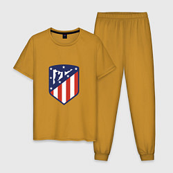 Пижама хлопковая мужская Atletico Madrid, цвет: горчичный