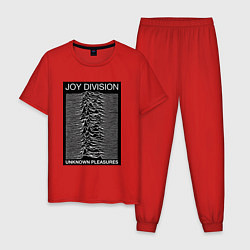 Пижама хлопковая мужская Joy Division: Unknown Pleasures, цвет: красный