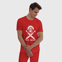 Пижама хлопковая мужская Iron Maiden, цвет: красный — фото 2