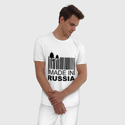 Пижама хлопковая мужская Made in Russia штрихкод, цвет: белый — фото 2