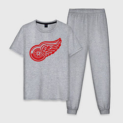 Пижама хлопковая мужская Detroit Red Wings: Pavel Datsyuk, цвет: меланж