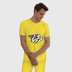 Пижама хлопковая мужская Nashville Predators: Radulov 47, цвет: желтый — фото 2