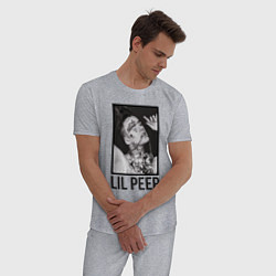 Пижама хлопковая мужская Lil Peep: Black Style, цвет: меланж — фото 2