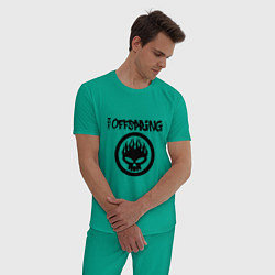 Пижама хлопковая мужская The Offspring цвета зеленый — фото 2