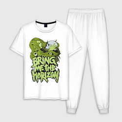 Пижама хлопковая мужская Bring Me The Horizon: Green Girl, цвет: белый