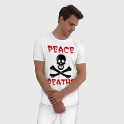 Пижама хлопковая мужская Peace deaths или просто пи!!!дец, цвет: белый — фото 2