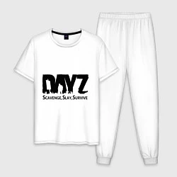Пижама хлопковая мужская DayZ: Slay Survive, цвет: белый