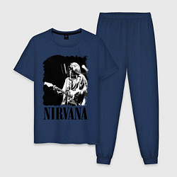Пижама хлопковая мужская Black Nirvana, цвет: тёмно-синий