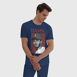 Пижама хлопковая мужская Kendrick Lamar: DAMN, цвет: тёмно-синий — фото 2
