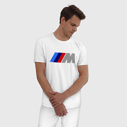 Пижама хлопковая мужская BMW M, цвет: белый — фото 2