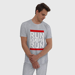 Пижама хлопковая мужская Run Киря Run, цвет: меланж — фото 2