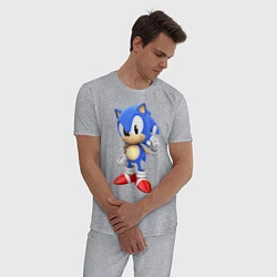 Пижама хлопковая мужская Classic Sonic, цвет: меланж — фото 2
