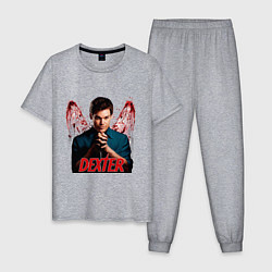 Пижама хлопковая мужская Dexter: Blooded wings, цвет: меланж