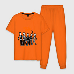 Пижама хлопковая мужская Misfits Skeletons цвета оранжевый — фото 1