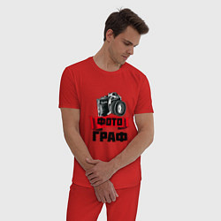 Пижама хлопковая мужская ФотоГраф, цвет: красный — фото 2