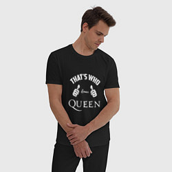 Пижама хлопковая мужская That's Who Loves Queen цвета черный — фото 2