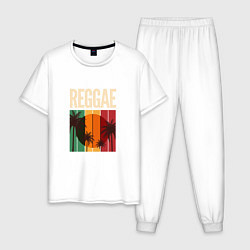 Пижама хлопковая мужская Reggae, цвет: белый