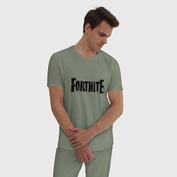 Пижама хлопковая мужская Fortnite Logo, цвет: авокадо — фото 2