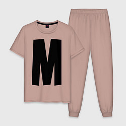 Пижама хлопковая мужская Мы(М) цвета пыльно-розовый — фото 1