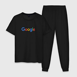Пижама хлопковая мужская Google, цвет: черный