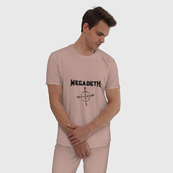Пижама хлопковая мужская Megadeth Compass, цвет: пыльно-розовый — фото 2